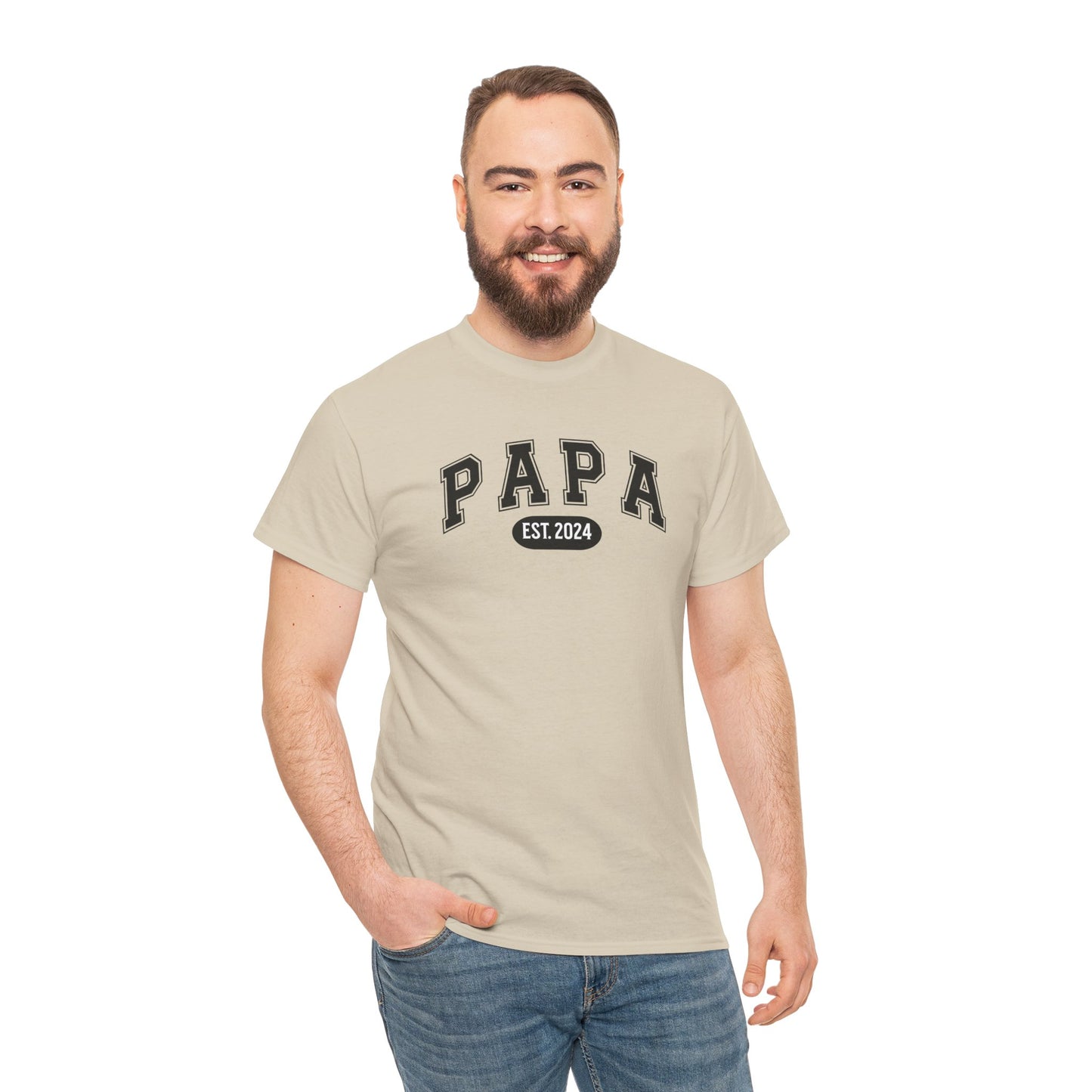 Gepersonaliseerde Vaderdag Papa Cadeau - T-shirt - Papa - EST [Jaar]