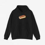 Zwarte oversized hoodie met capuchon, kangaroozak en voorprint van tompouce-schuimlaagje