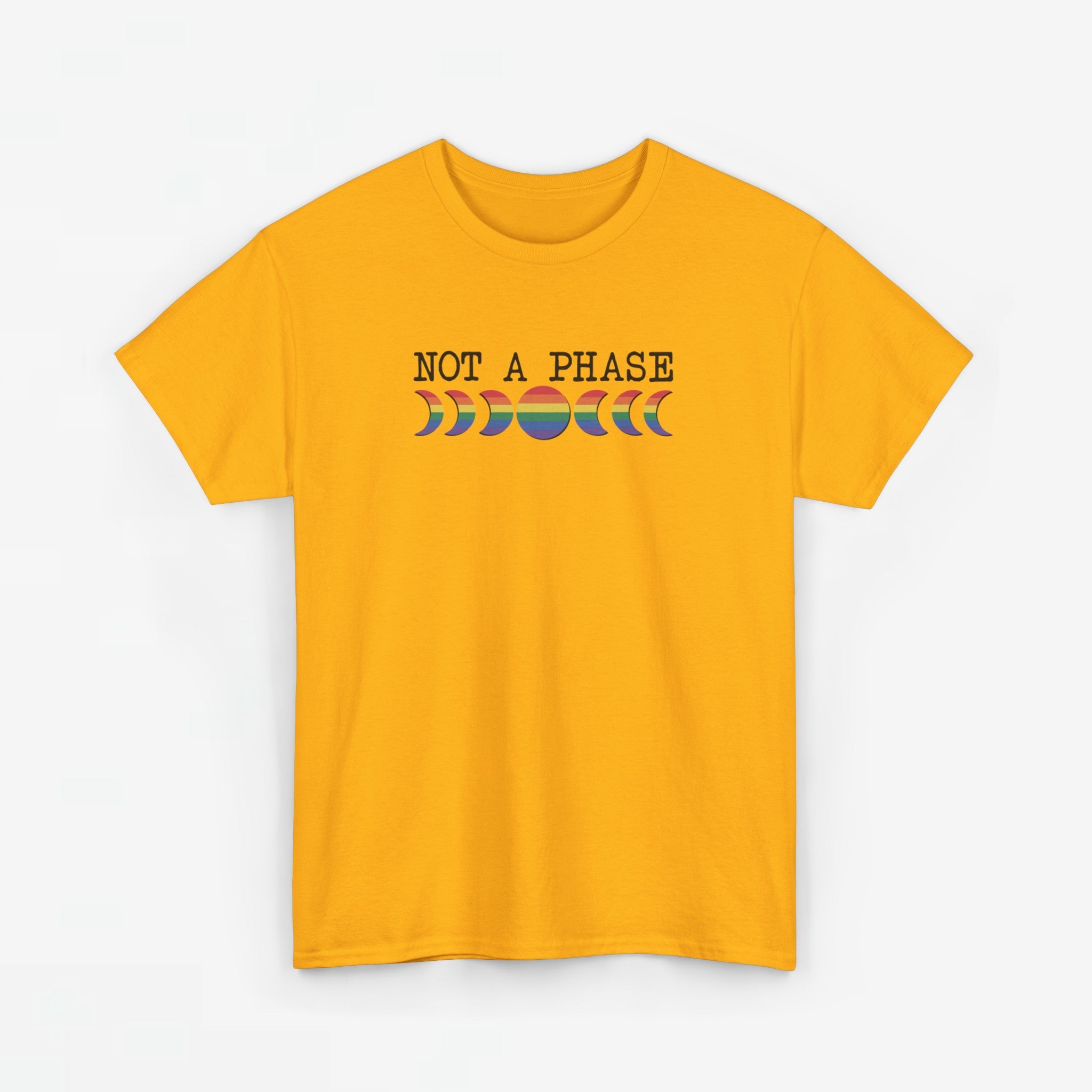 Gay Pride T-shirt - Not a phase (zwarte tekst) - Oversized #3