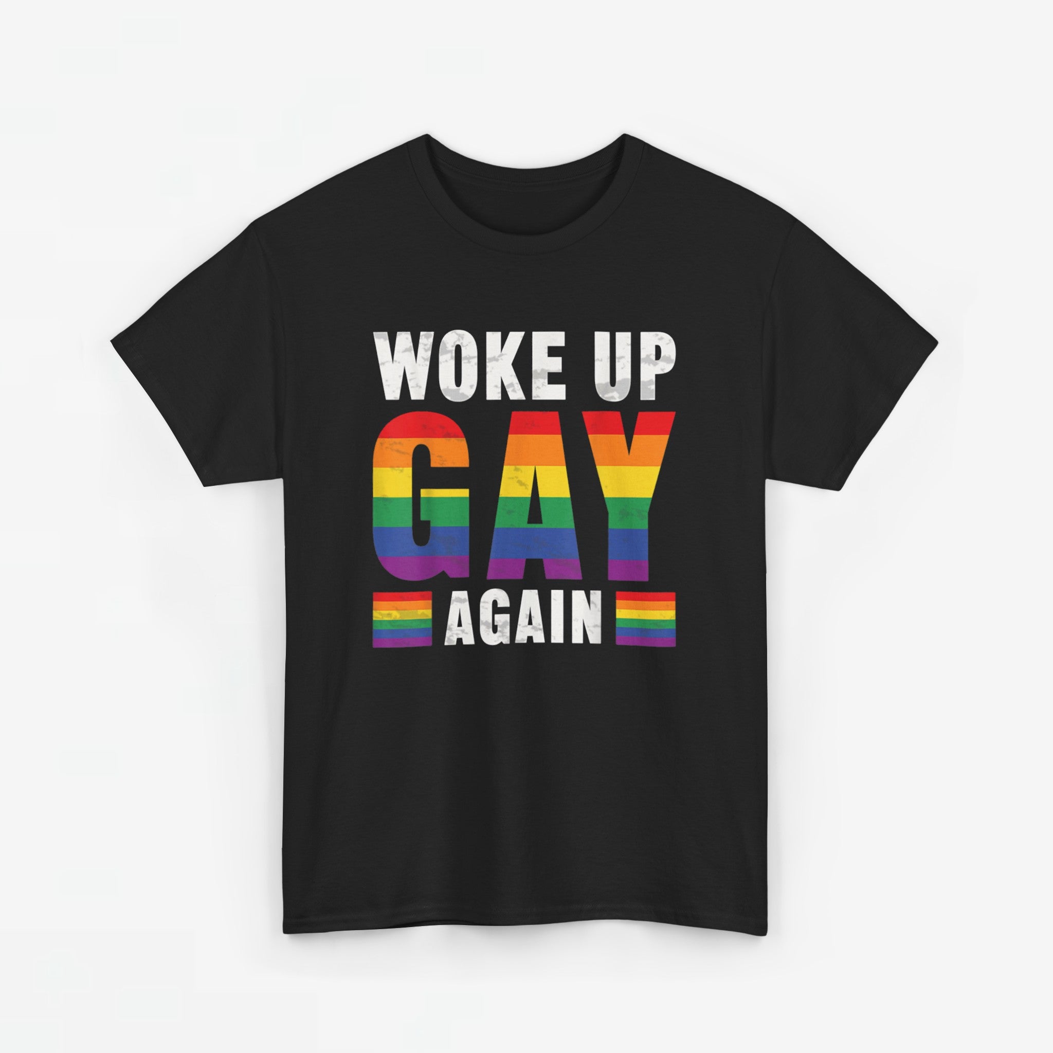 Gay Pride T-shirt - Woke Up Gay Again - Oversized #44