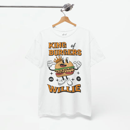 King of Burgers Willie | Front Print | Koningsdag T-shirt | Retro | Oversized