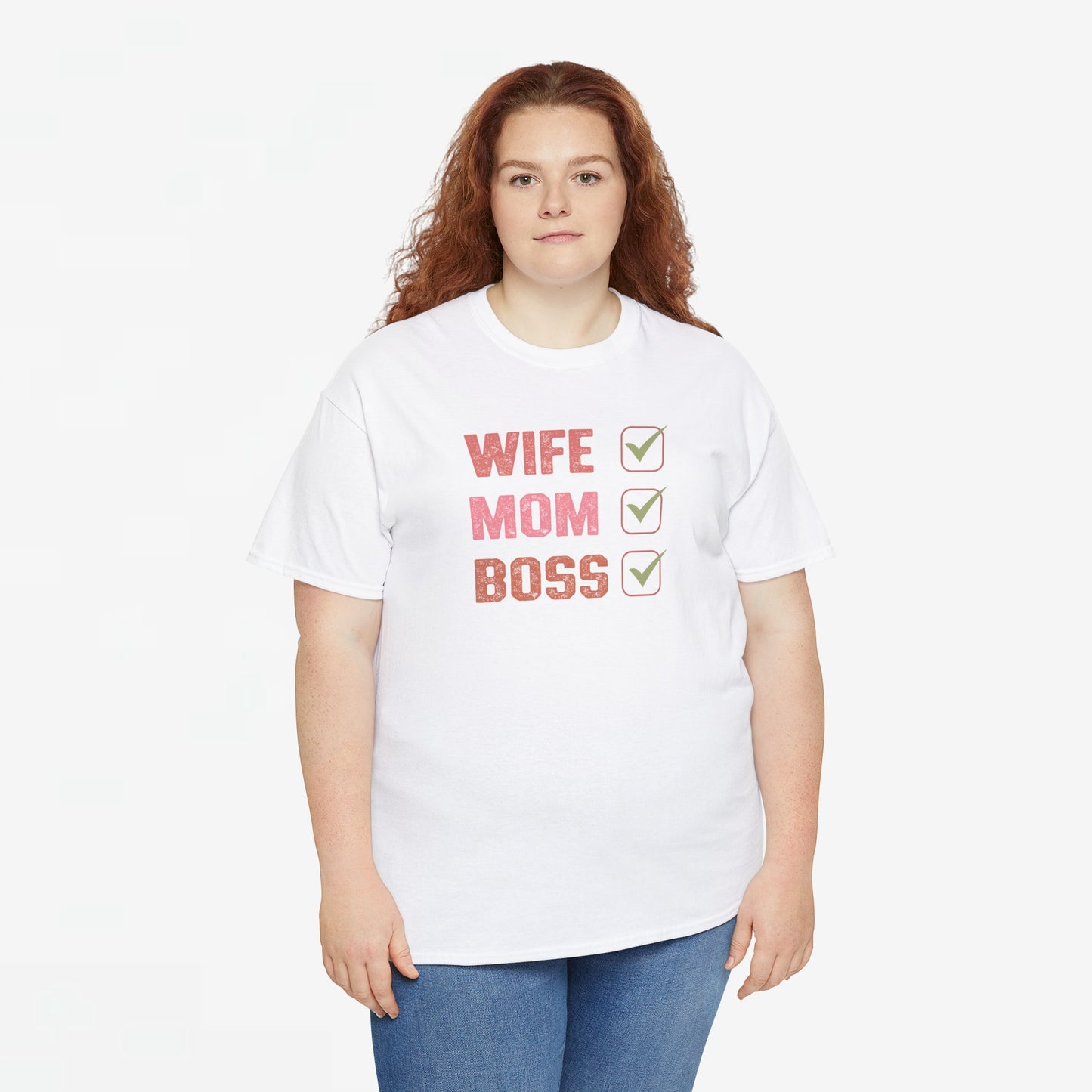 Moederdag Mama Cadeau - T-shirt - Wife Mom Boss - Oversized - #15