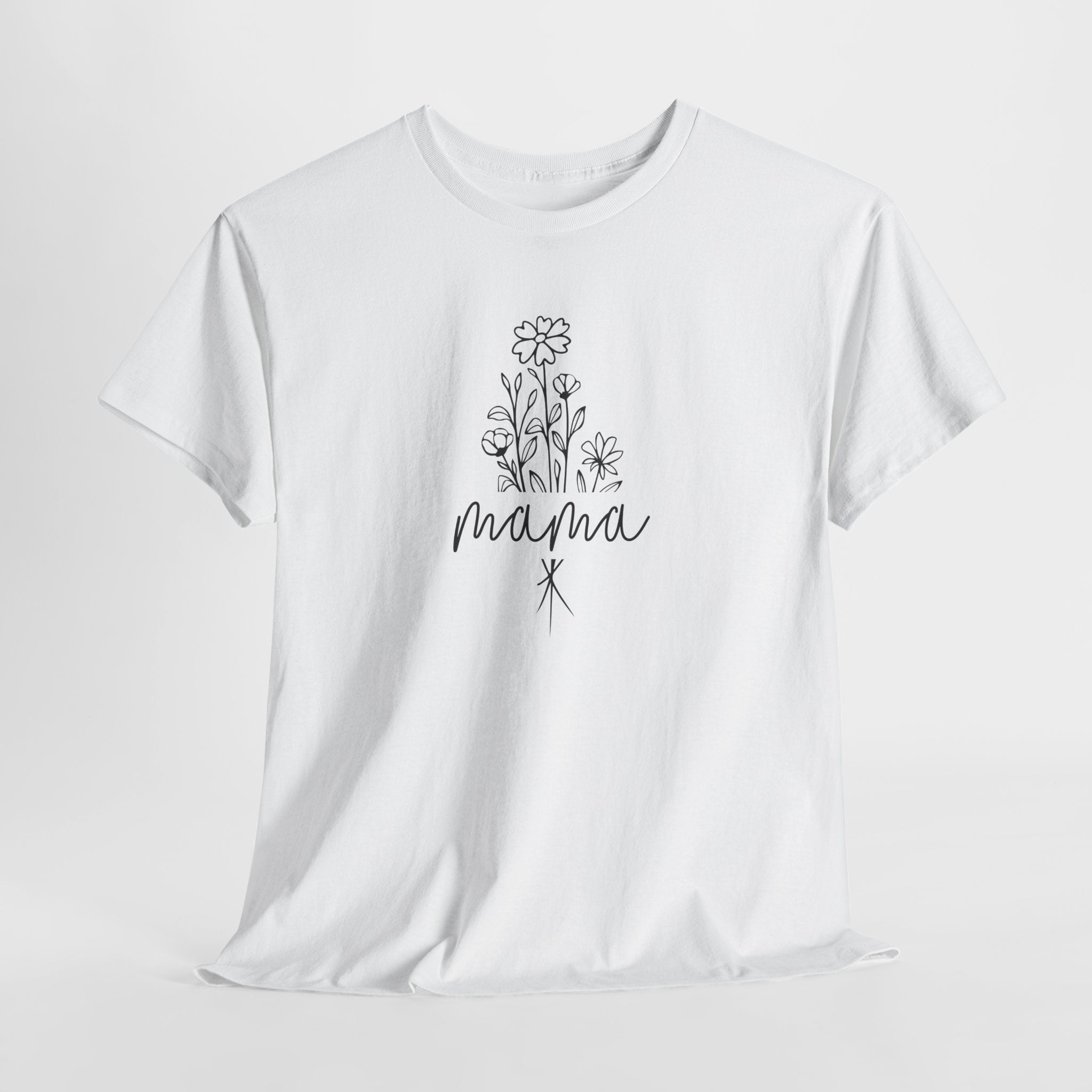 Moederdag Mama Cadeau - T-shirt - Line Art Bloem - Oversized - #23
