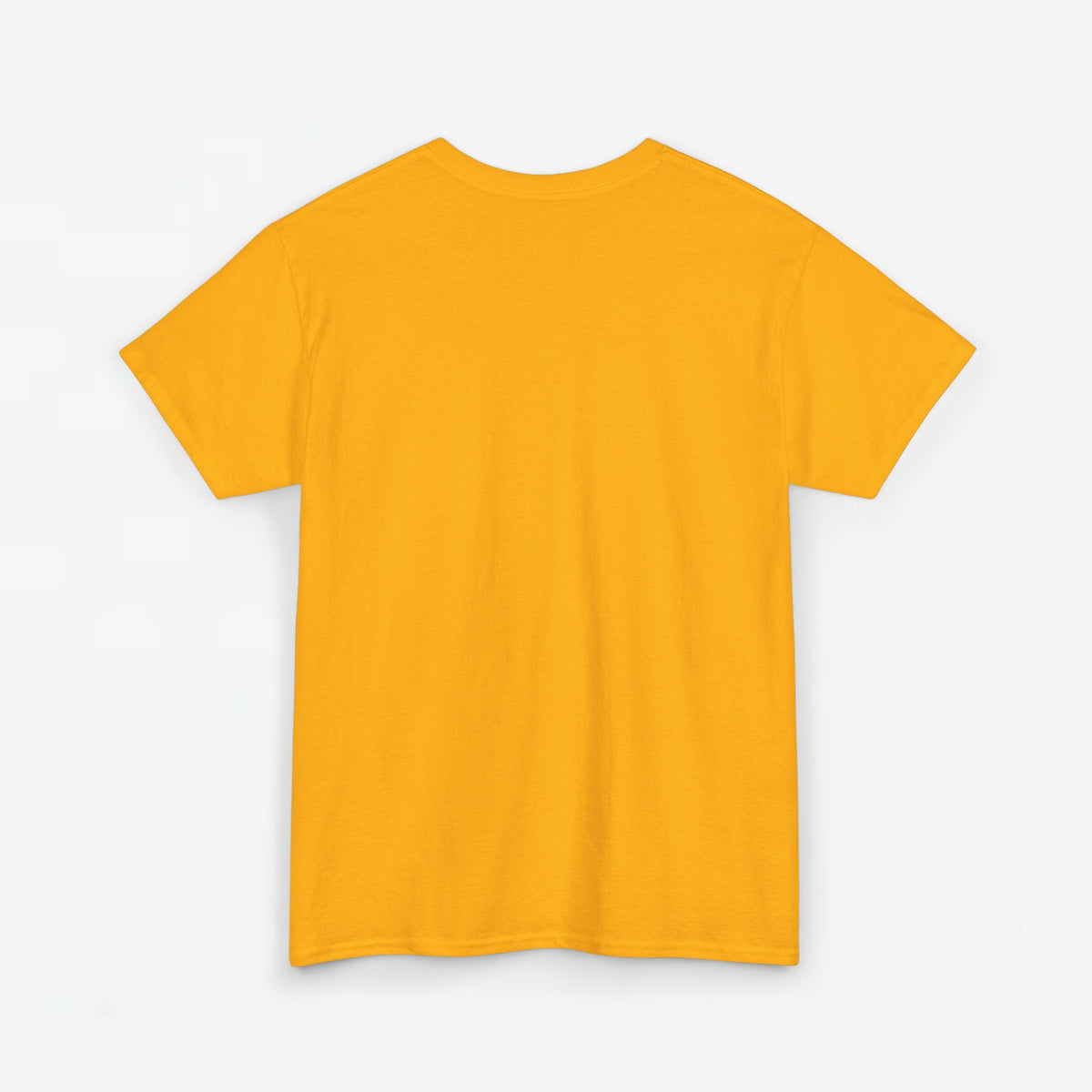 Geel oversized T-shirt, effen achterkant met ronde hals en korte mouwen