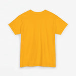 Geel oversized T-shirt, effen achterkant met ronde hals en korte mouwen