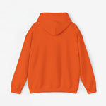 Oranje oversized hoodie met capuchon; achterzijde zonder opdruk