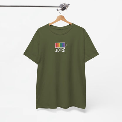 Gay Pride T-shirt - 100% Regenboog (witte tekst) - Oversized #32