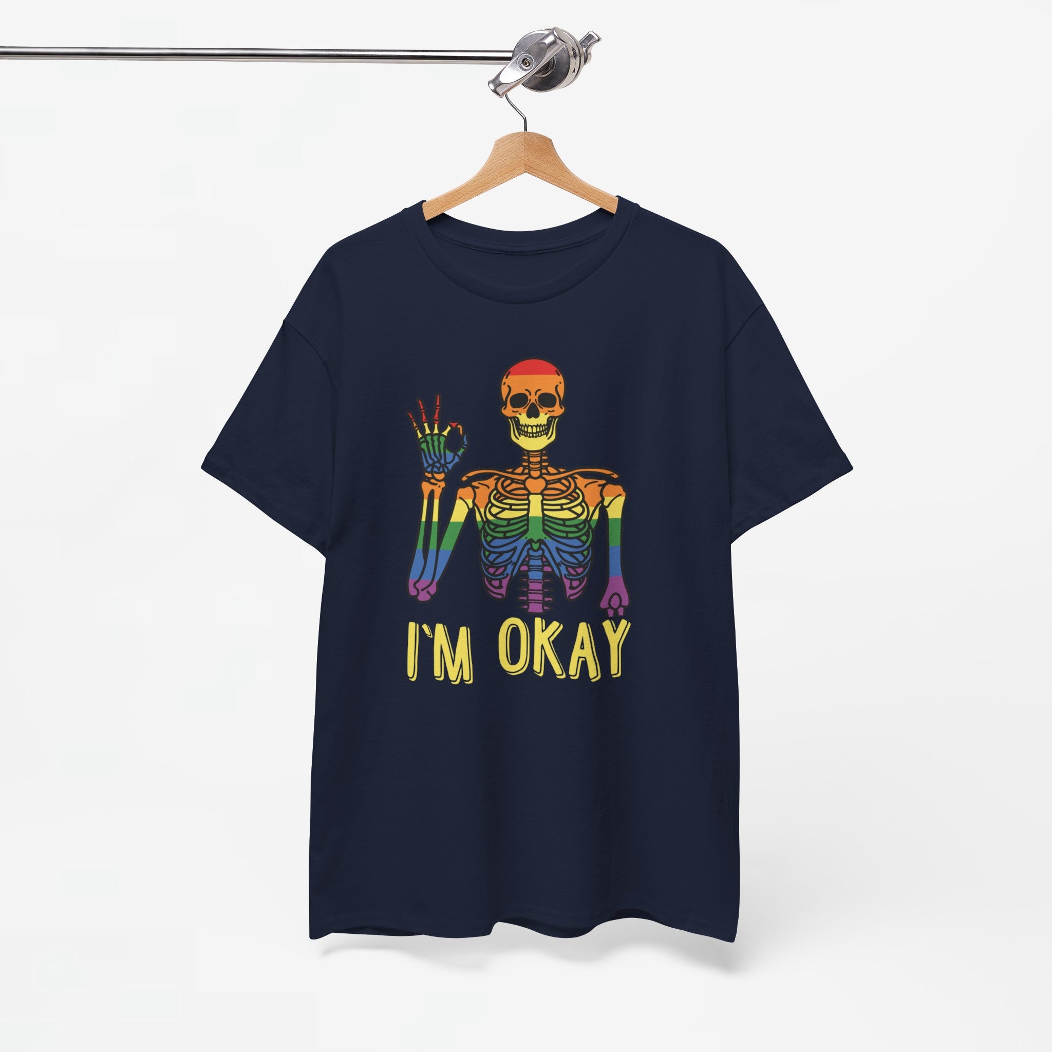 Gay Pride T-shirt - Skelet I'm Okay - Oversized #69