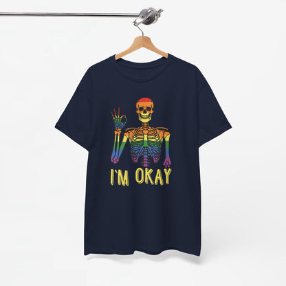 Gay Pride T-shirt - Skelet I'm Okay - Oversized #69