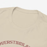 Zandkleurige t-shirt halsboord met ronde hals en zachte stof