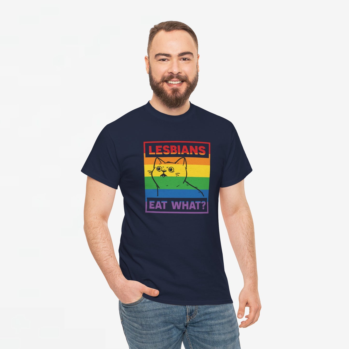 Gay Pride T-shirt - Lesbians Eat What? - Oversized #5