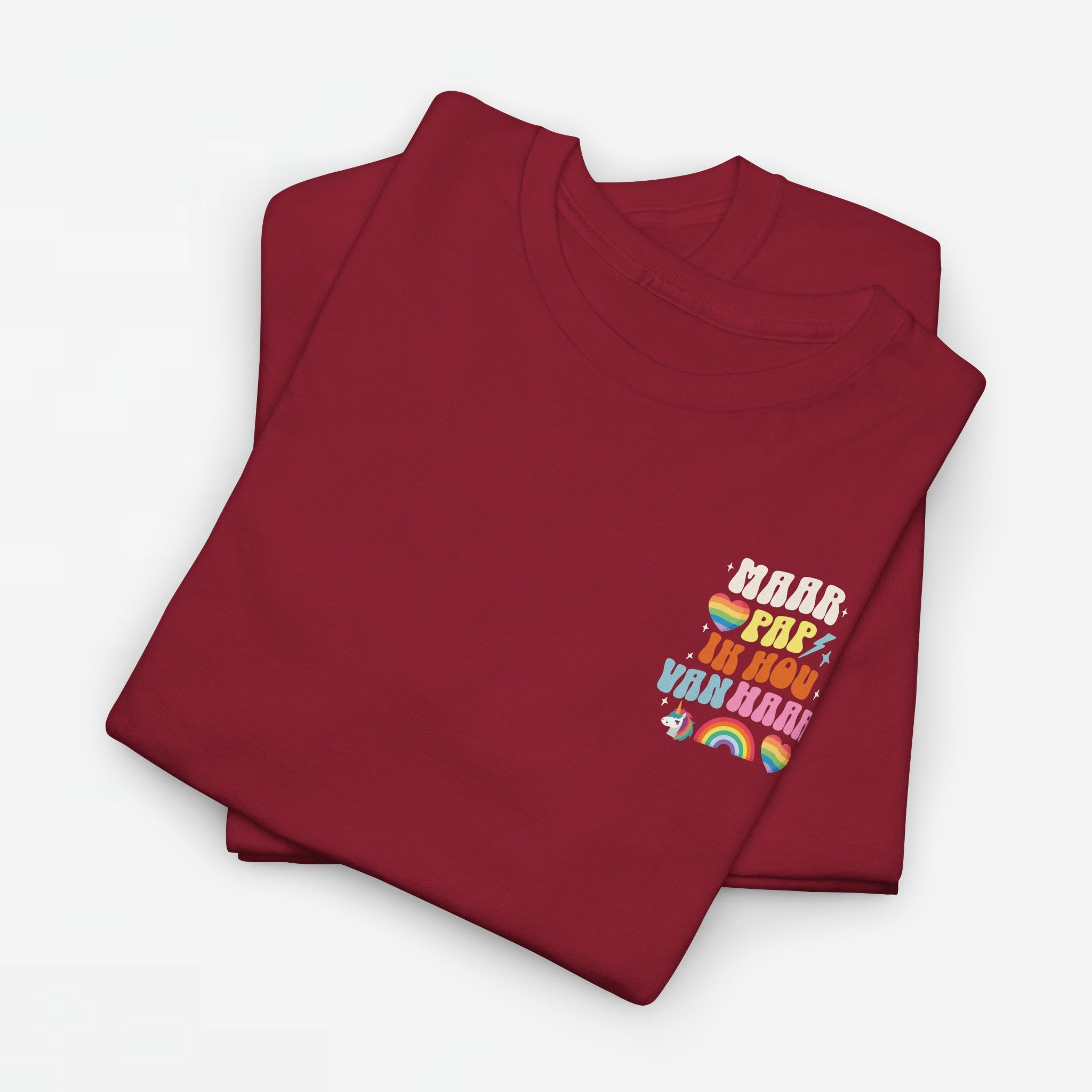 Gay Pride T-shirt - Maar Pap, Ik Hou Van Haar Eenhoorn - Back Print - Oversized Tee