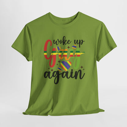 Gay Pride T-shirt - Woke Up Gay Again - Oversized #6