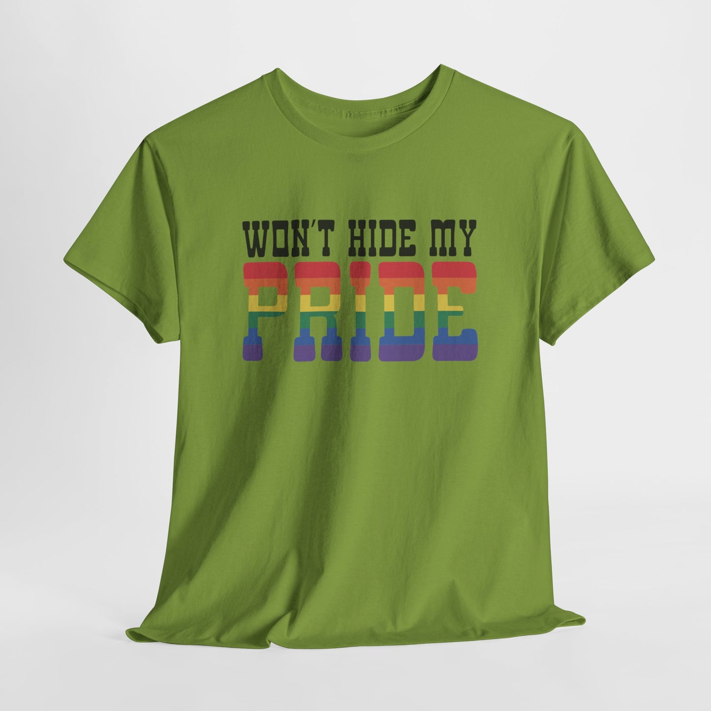 Gay Pride T-shirt - Won't Hide My Pride (zwarte tekst) - Oversized #27