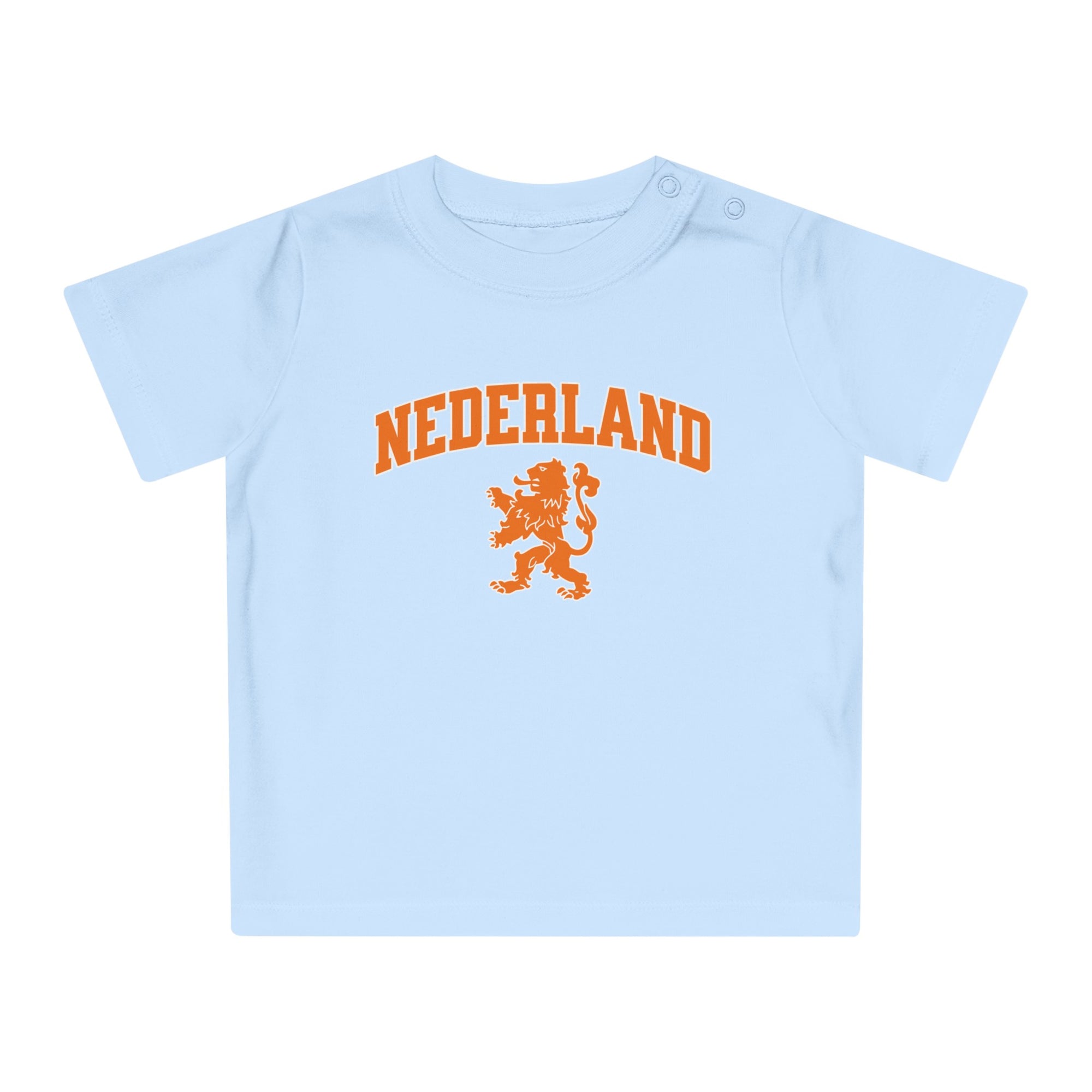 Baby T-shirt voor EK, WK en Koningsdag - NEDERLAND met Leeuw