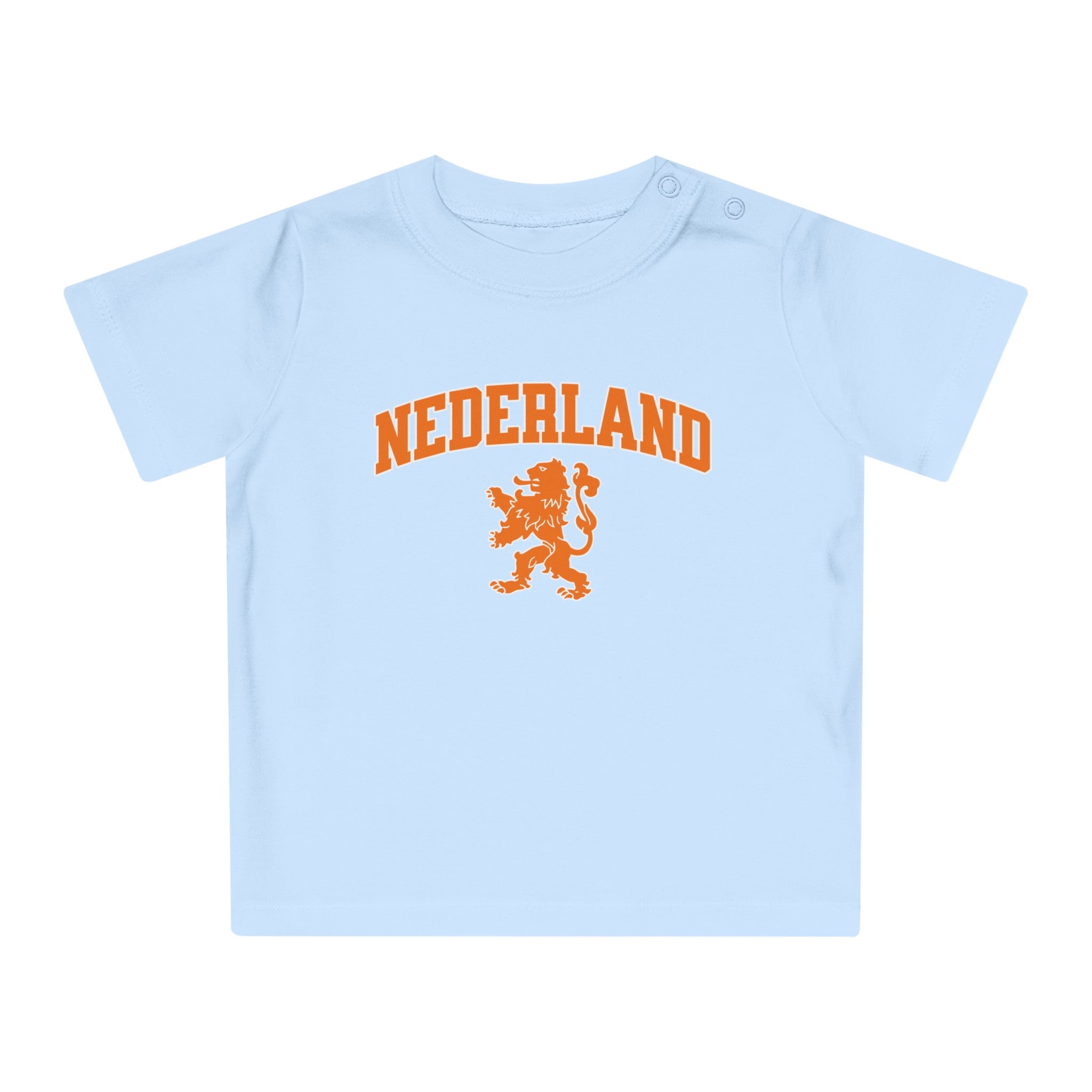 Baby T-shirt voor EK, WK en Koningsdag - NEDERLAND met Leeuw