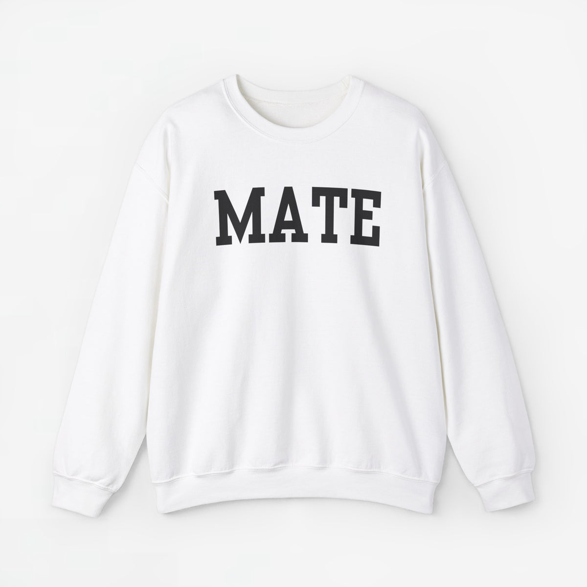 Witte sweater met opdruk 'MATE' en lange mouwen