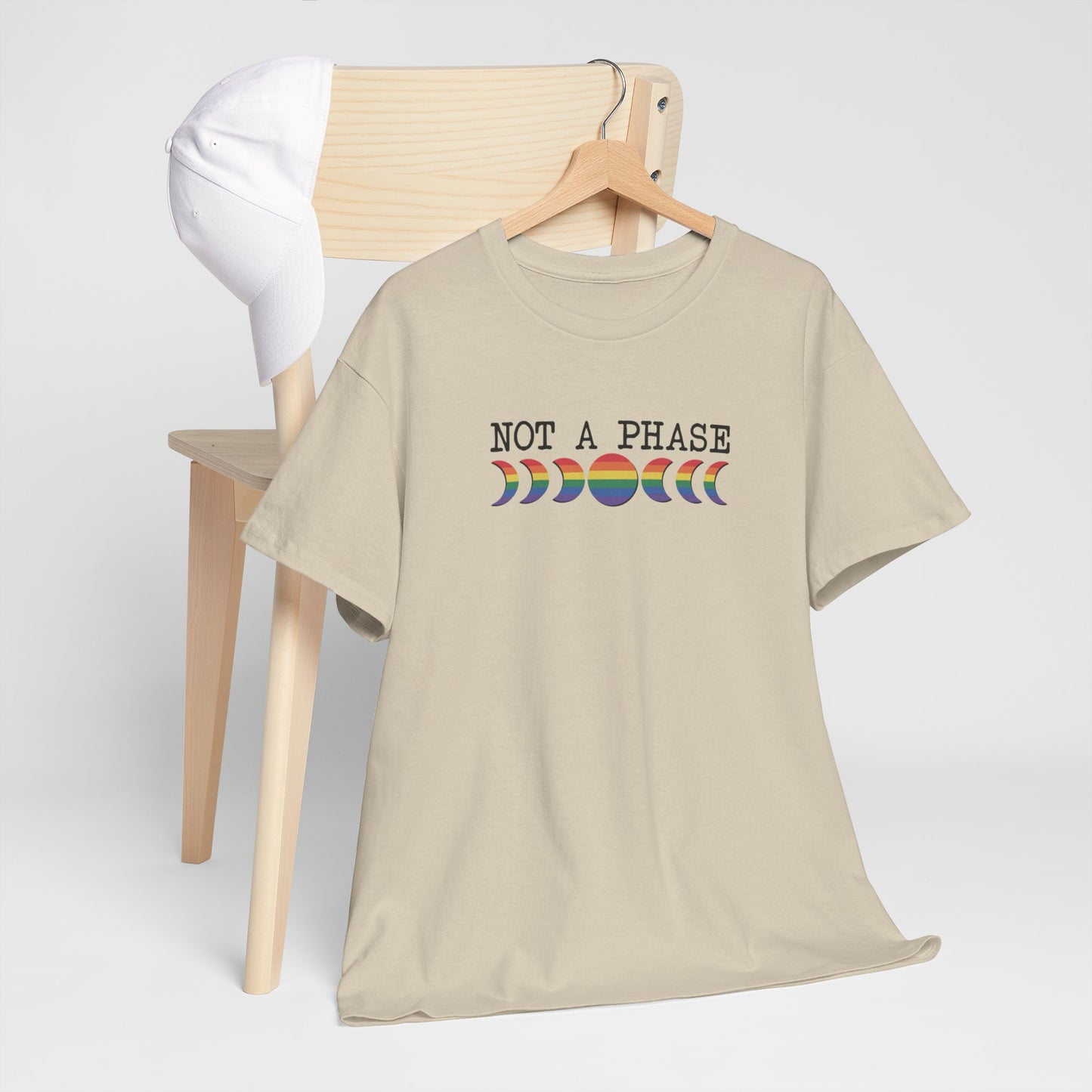 Gay Pride T-shirt - Not a phase (zwarte tekst) - Oversized #3