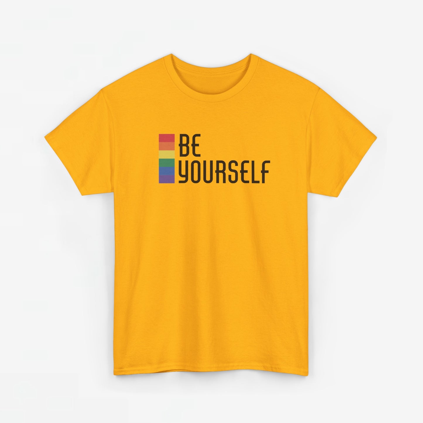 Gay Pride T-shirt - Be Yourself (zwarte tekst) - Oversized #25