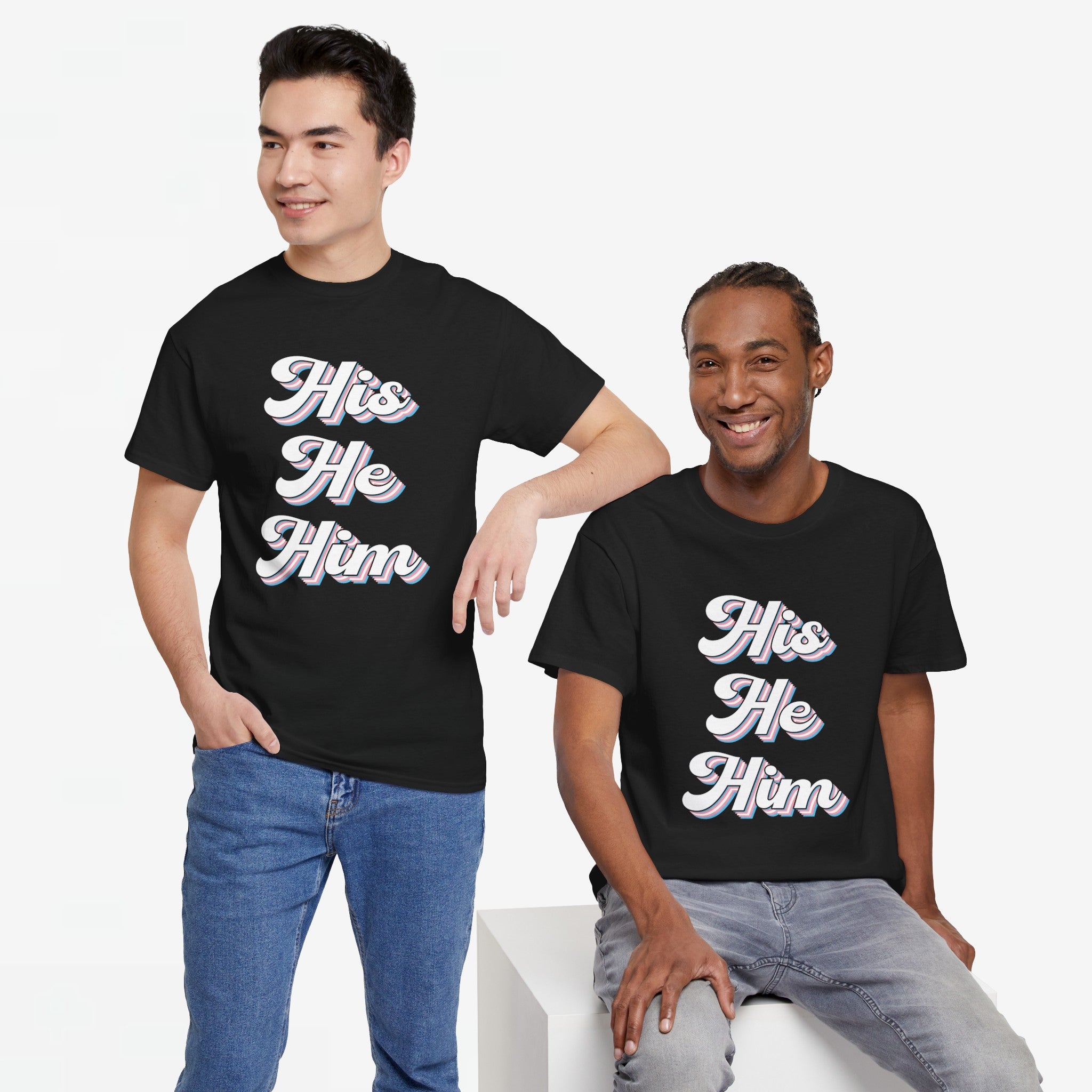 Gay Pride T-shirt - His He Him - Oversized #63