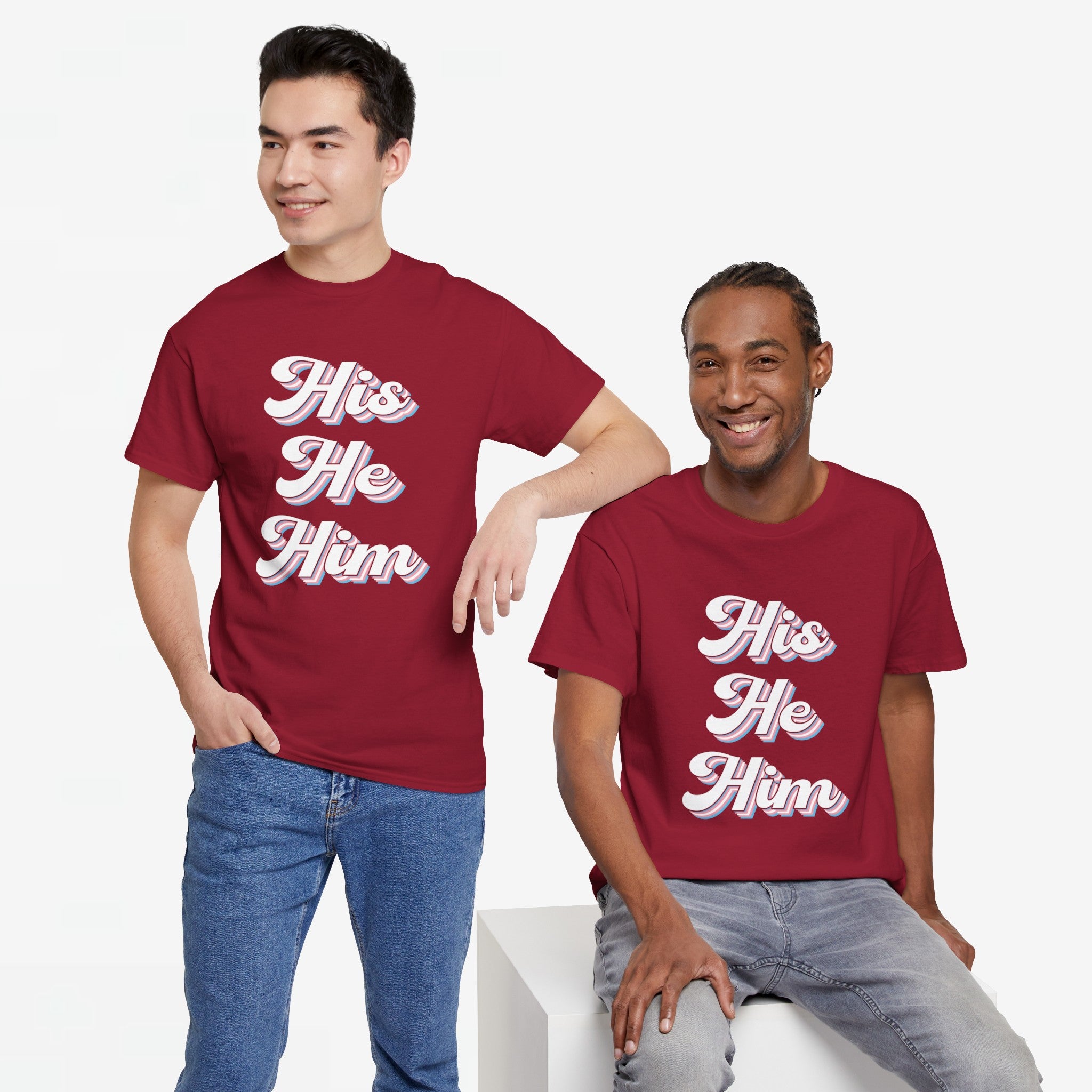 Gay Pride T-shirt - His He Him - Oversized #63
