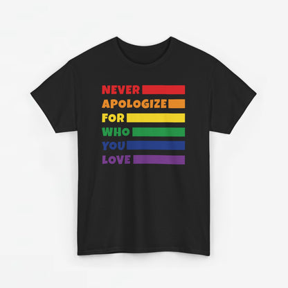 Gay Pride T-shirt - Never Apologize For Who You Love - Oversized #15