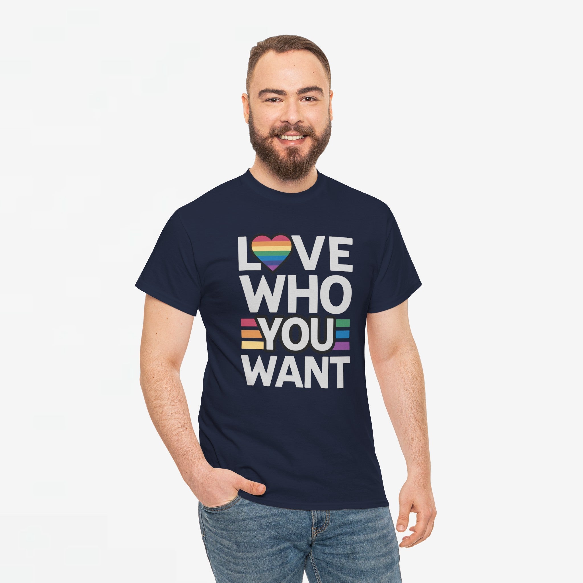 Gay Pride T-shirt - Love Who You Want - Oversized #52