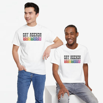 Gay Pride T-shirt - Gay Agenda (zwarte tekst) - Oversized #18