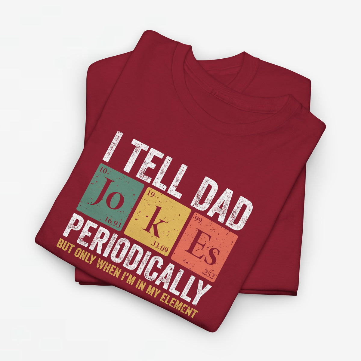 Bordeauxrode oversized t-shirt met opdruk “I tell dad jokes periodically”