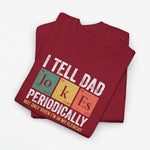 Bordeauxrode oversized t-shirt met opdruk “I tell dad jokes periodically”