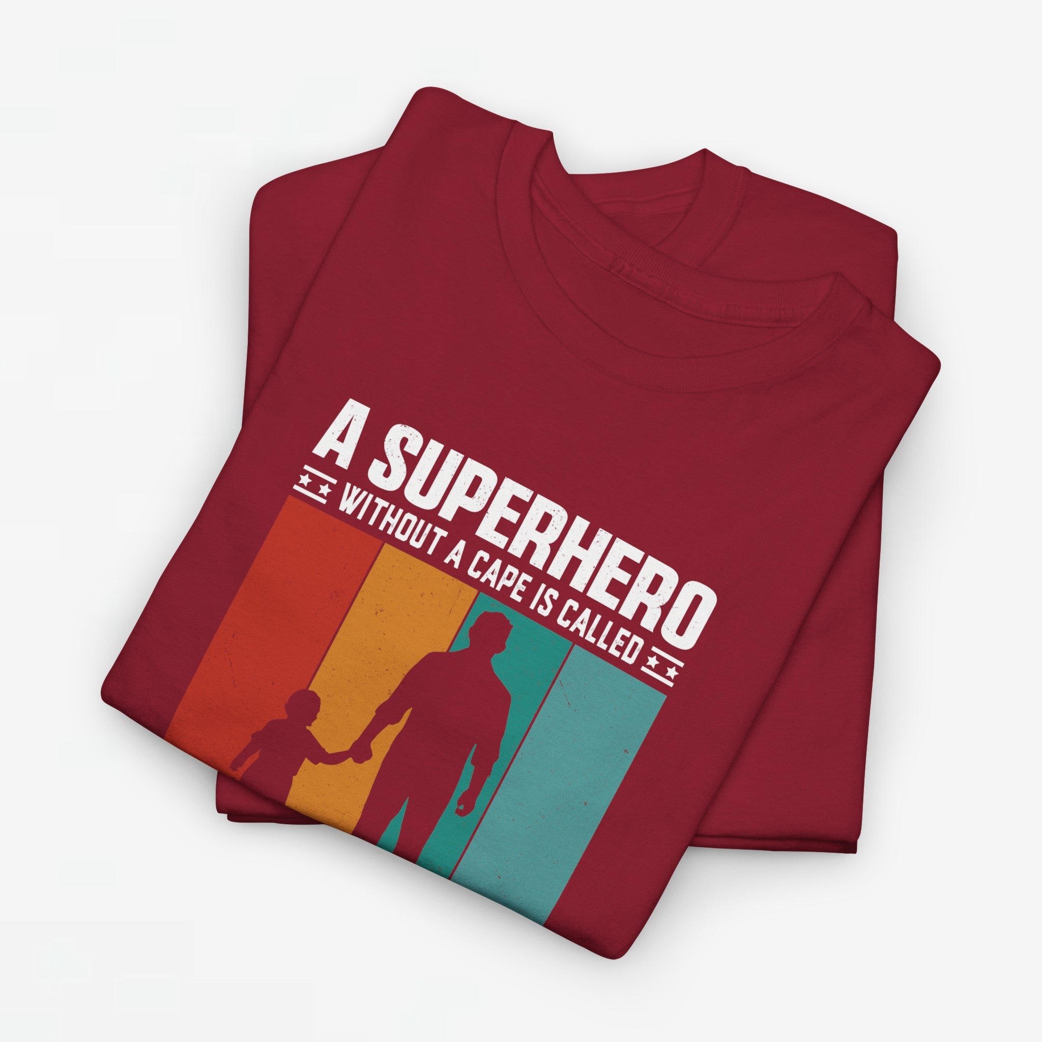 Vaderdag Papa Cadeau - T-shirt - A Superhero without a cape is called PAPA - Oversized #24