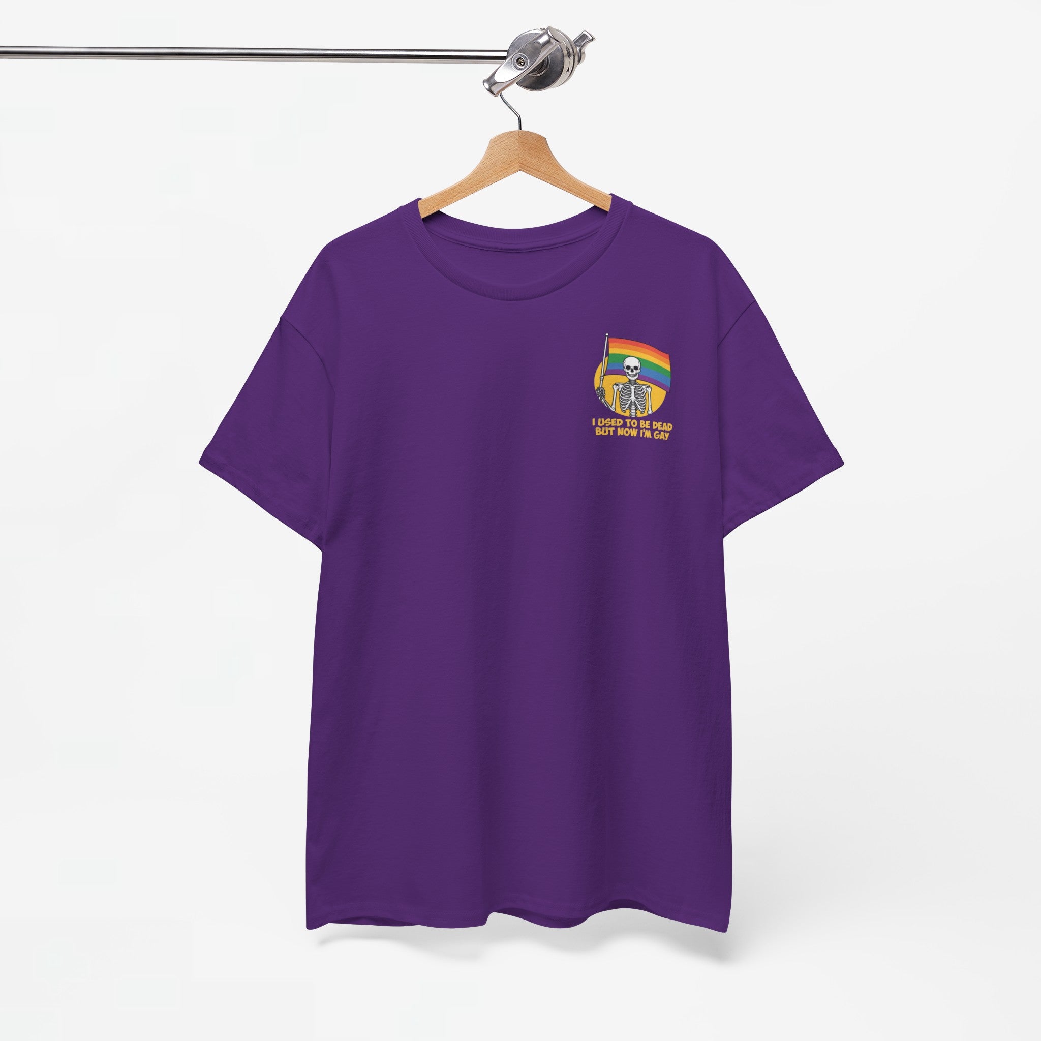 Gay Pride T-shirt - Skelet I used to be dead but now I'm Gay - Back Print - Oversized #78