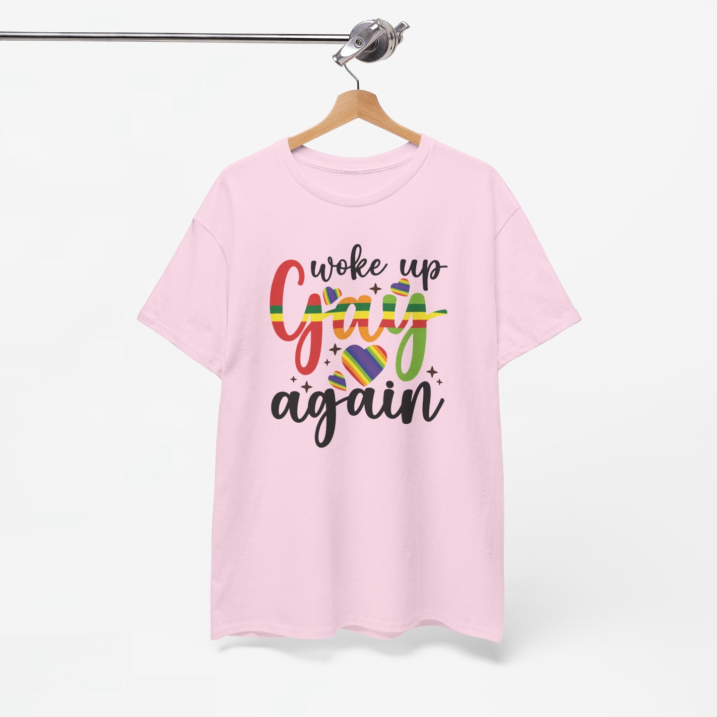 Gay Pride T-shirt - Woke Up Gay Again - Oversized #6