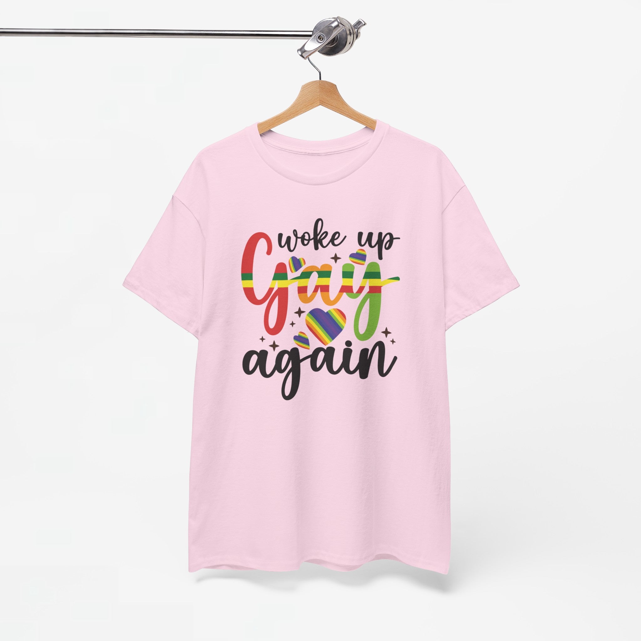 Gay Pride T-shirt - Woke Up Gay Again - Oversized #6
