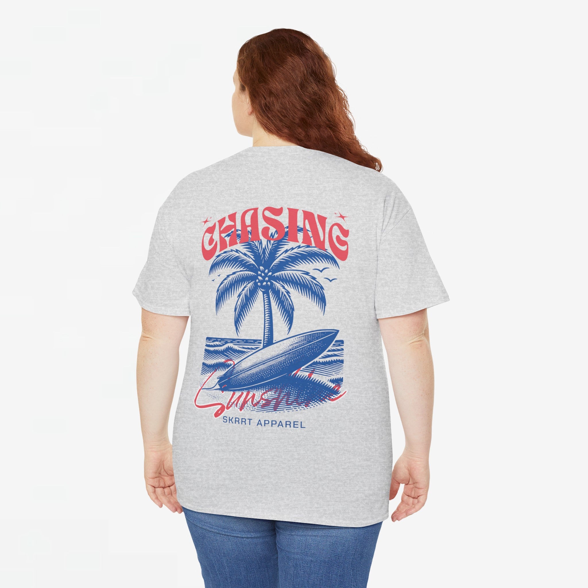 Zomer T-shirt voor Dames - Skrrtshirt Zomervakantie Oversized Tee #6 - Chasing Sunshine