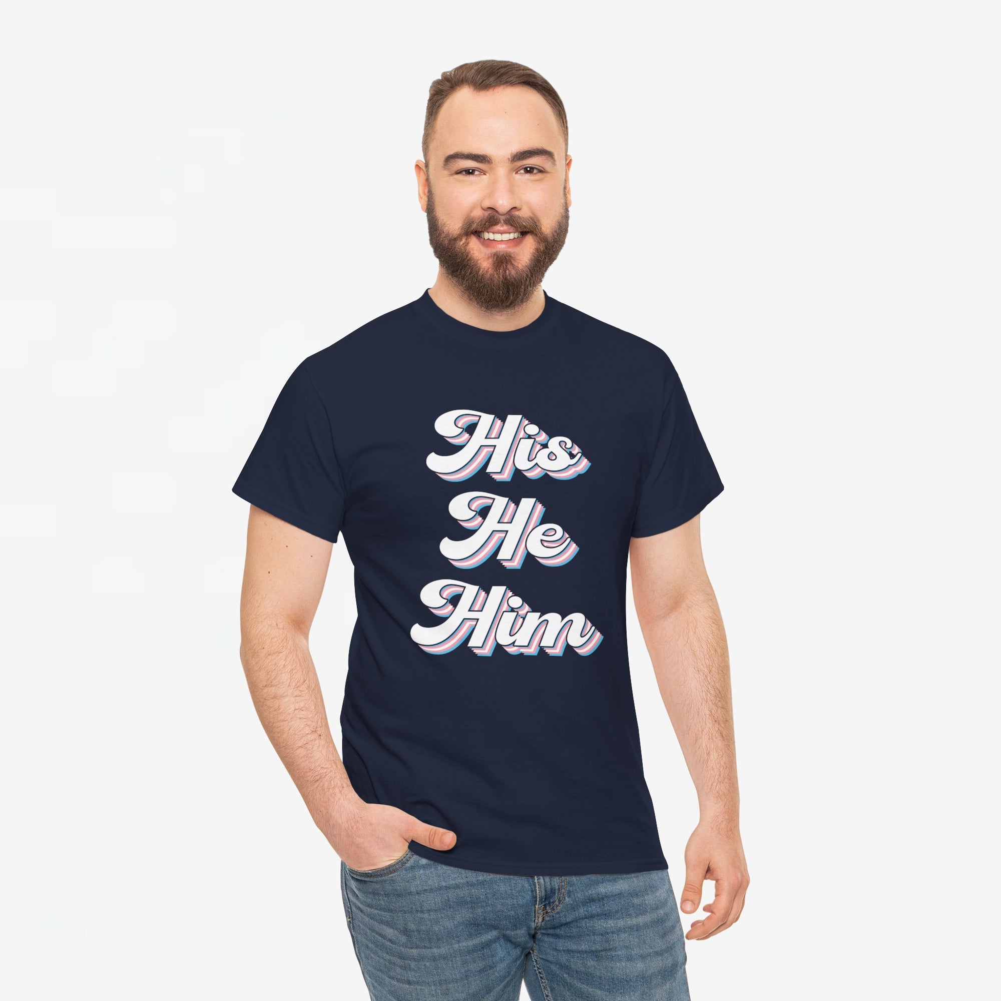 Gay Pride T-shirt - His He Him - Oversized #63