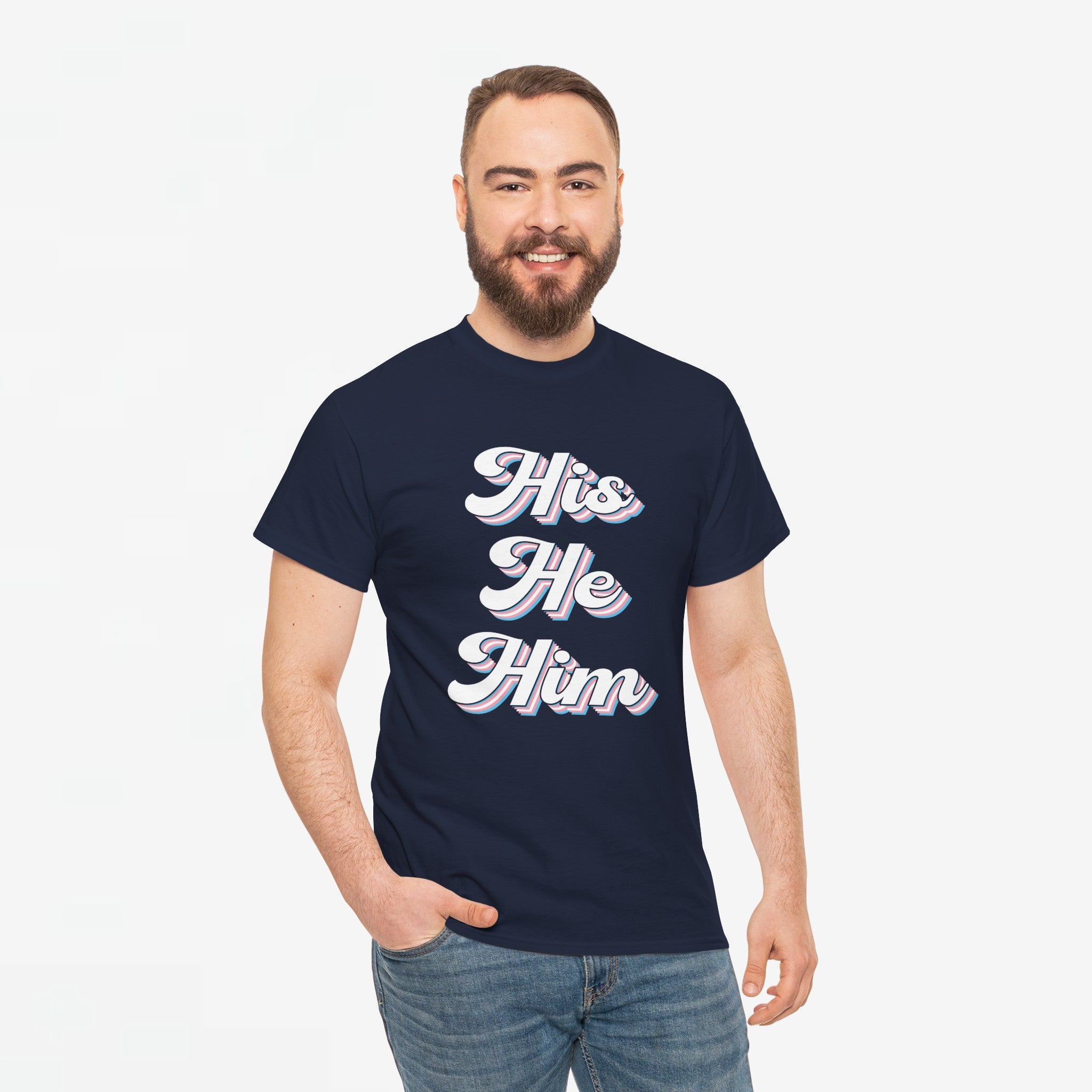 Gay Pride T-shirt - His He Him - Oversized #63