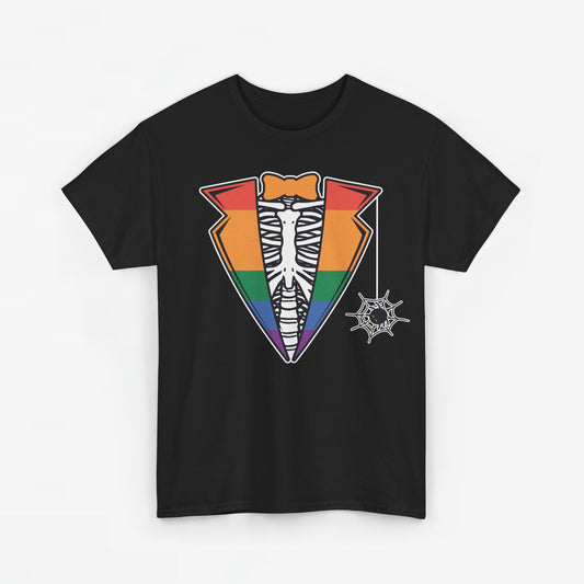 Gay Pride T-shirt - Skelet Regenboog Suit - Oversized #72