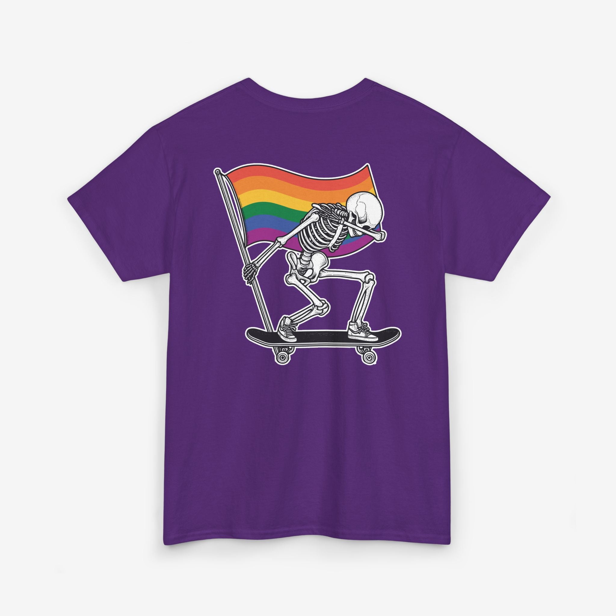 Gay Pride T-shirt - Skelet Pride Regenboog Flag | SkrrtShirt