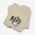 Honden mama oversized t-shirt in zandkleur met hondenprint en ronde hals.