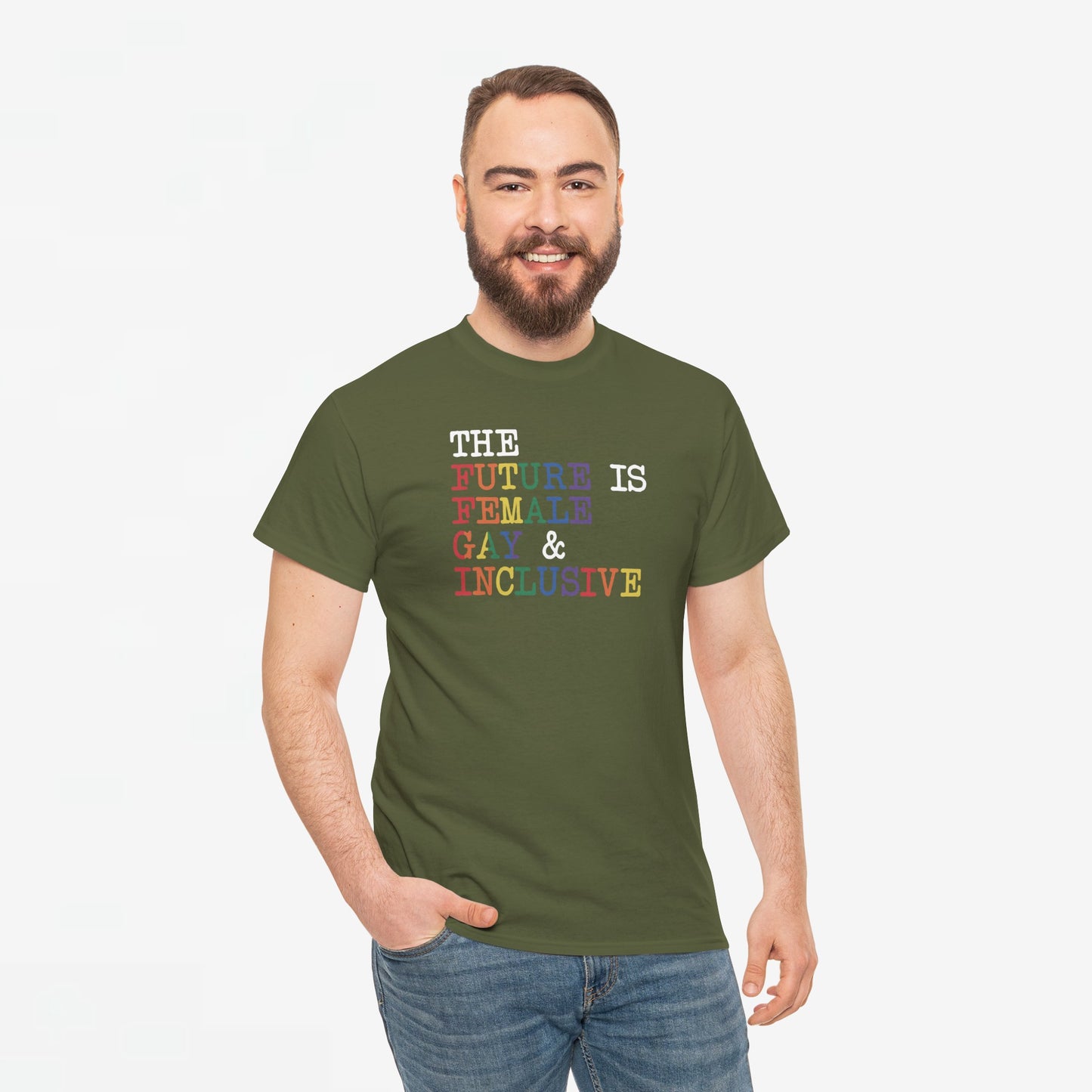 Gay Pride T-shirt - The Future is Female, Gay & Inclusive - Oversized #19