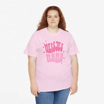 Roze oversized meisjes T-shirt met roze tekstprint op de borst