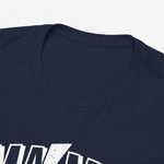 Nabijwerk van navy T-shirt met ronde hals en deel van witte “MA/MMA” print