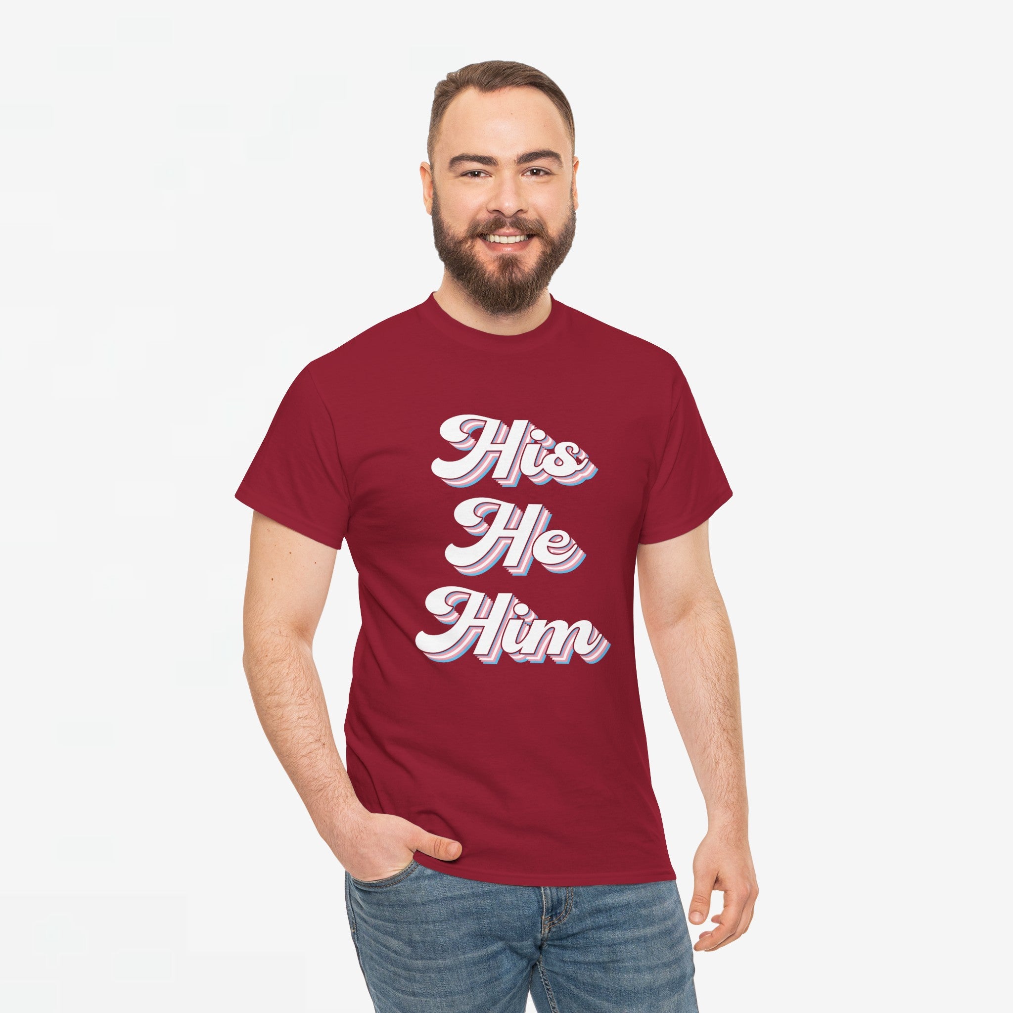 Gay Pride T-shirt - His He Him - Oversized #63