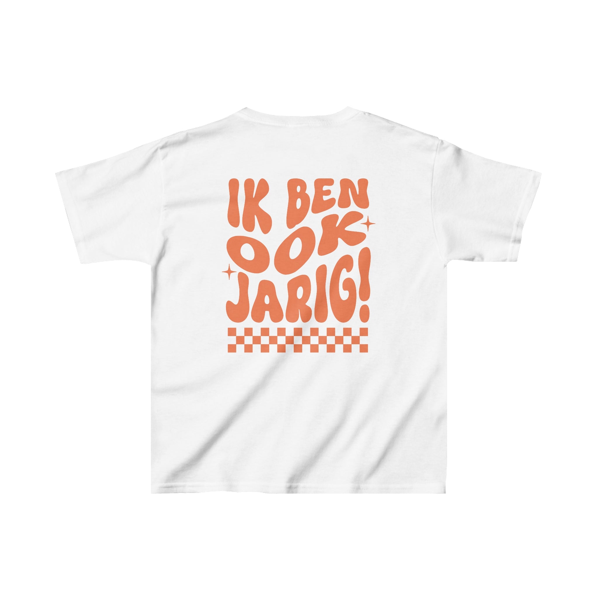 Ik ben ook jarig & Tompouce | Back Print | Koningsdag Kinder T-shirt