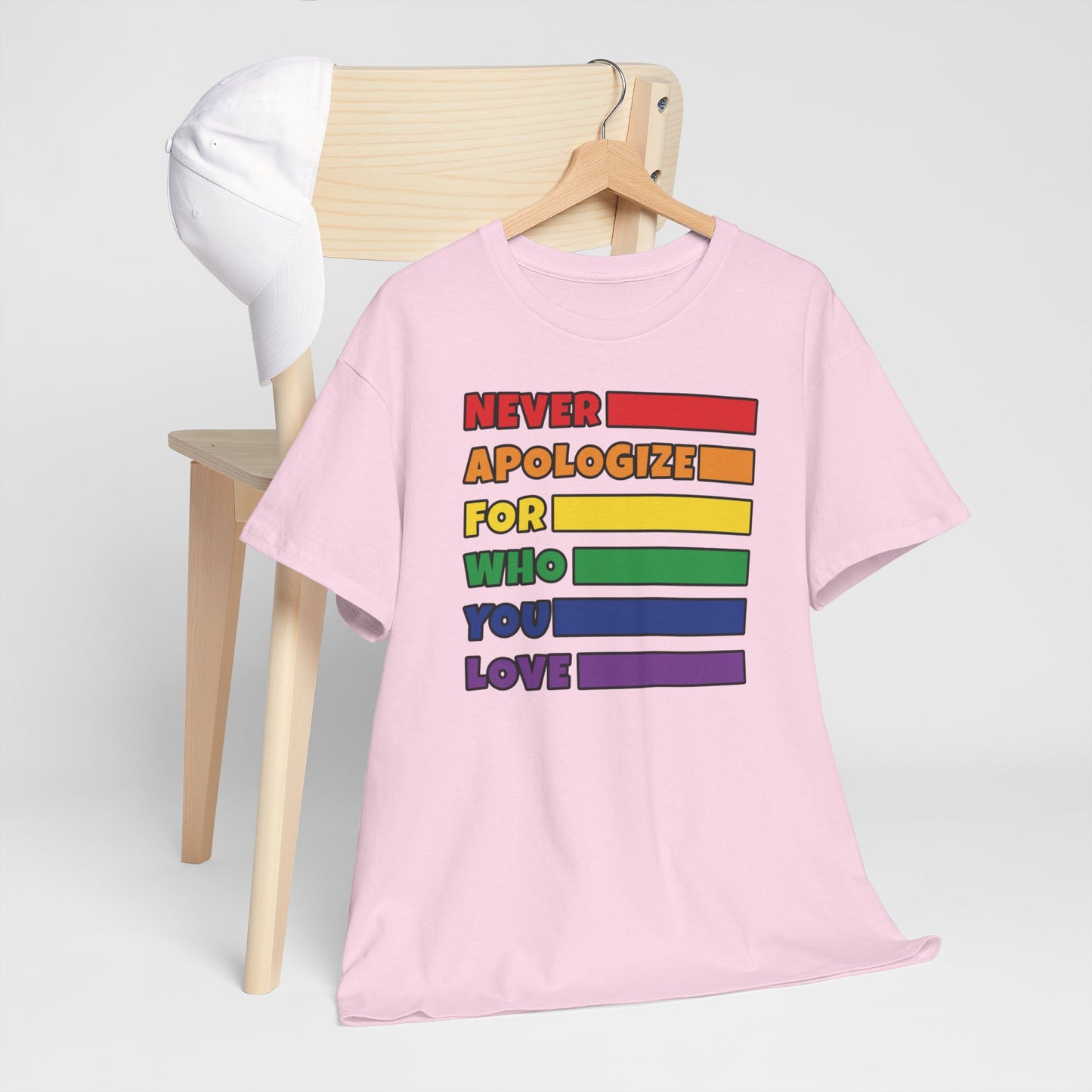 Gay Pride T-shirt - Never Apologize For Who You Love - Oversized #16