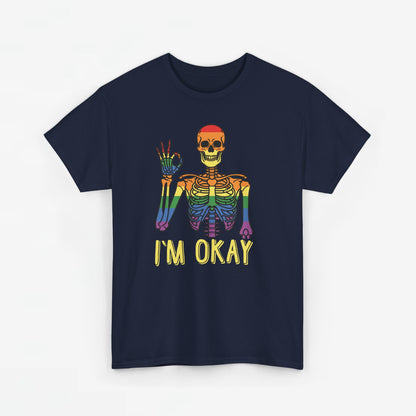 Gay Pride T-shirt - Skelet I'm Okay - Oversized #69
