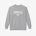 Sport grey varsity sweater met ronde hals en lange mouwen, opdruk “ZWOLLE NL”.