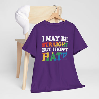 Gay Pride Support T-shirt - I may be straight but I don't hate - Oversized #8