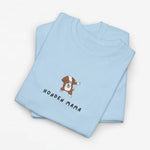 Oversized T-shirt lichtblauw met print van hondemama en tekst "HONDEN MAMA"